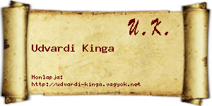 Udvardi Kinga névjegykártya